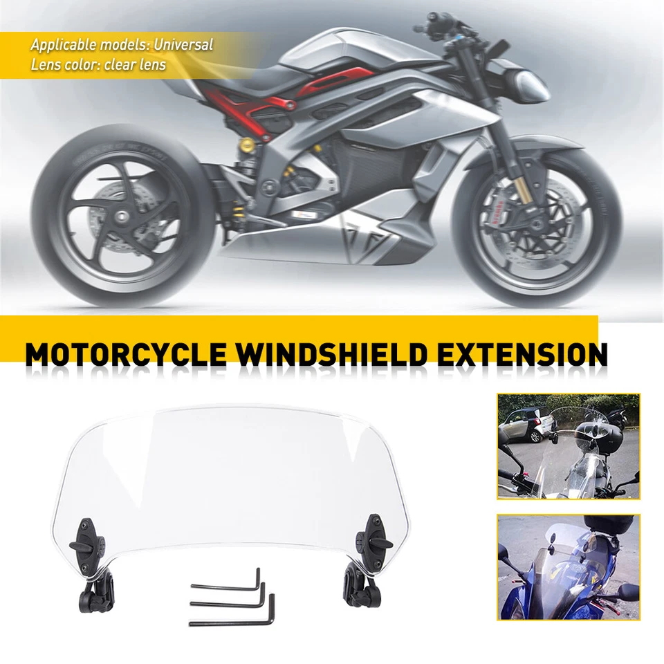 Clip ajustable en extensión de parabrisas alerón deflector de viento para motocicleta EE. UU. Foto 4 de 4