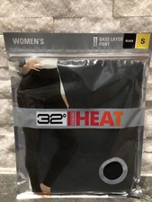 NWT Women's Black 32 DEGREES Heat Base Layer Medium Weight Pants Size SMALL S