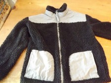 BOYS CAT  JACK LIGHTWEIGHT JACKET SIZE 6 black fuzzy w/ gray
