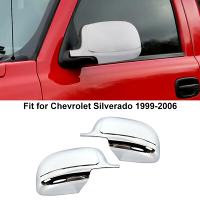 2X Chrome Side View Mirror Trim Cover For Chevy Silverado Suburban Tahoe 1999-06