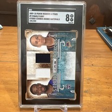 2009-10 Stephen Curry Panini Studio Combo Rookie Materials 199/299 Card SGC 8