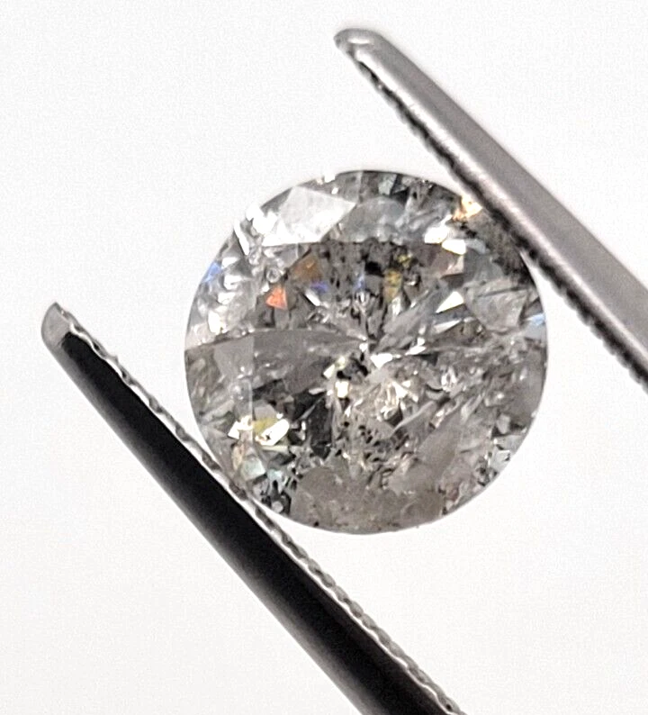 2CT NATURAL LOOSE DIAMOND ROUND CUT BRILLIANT GIA CERTIFIED G COLOR I3 CLARITY - Image 3 of 4