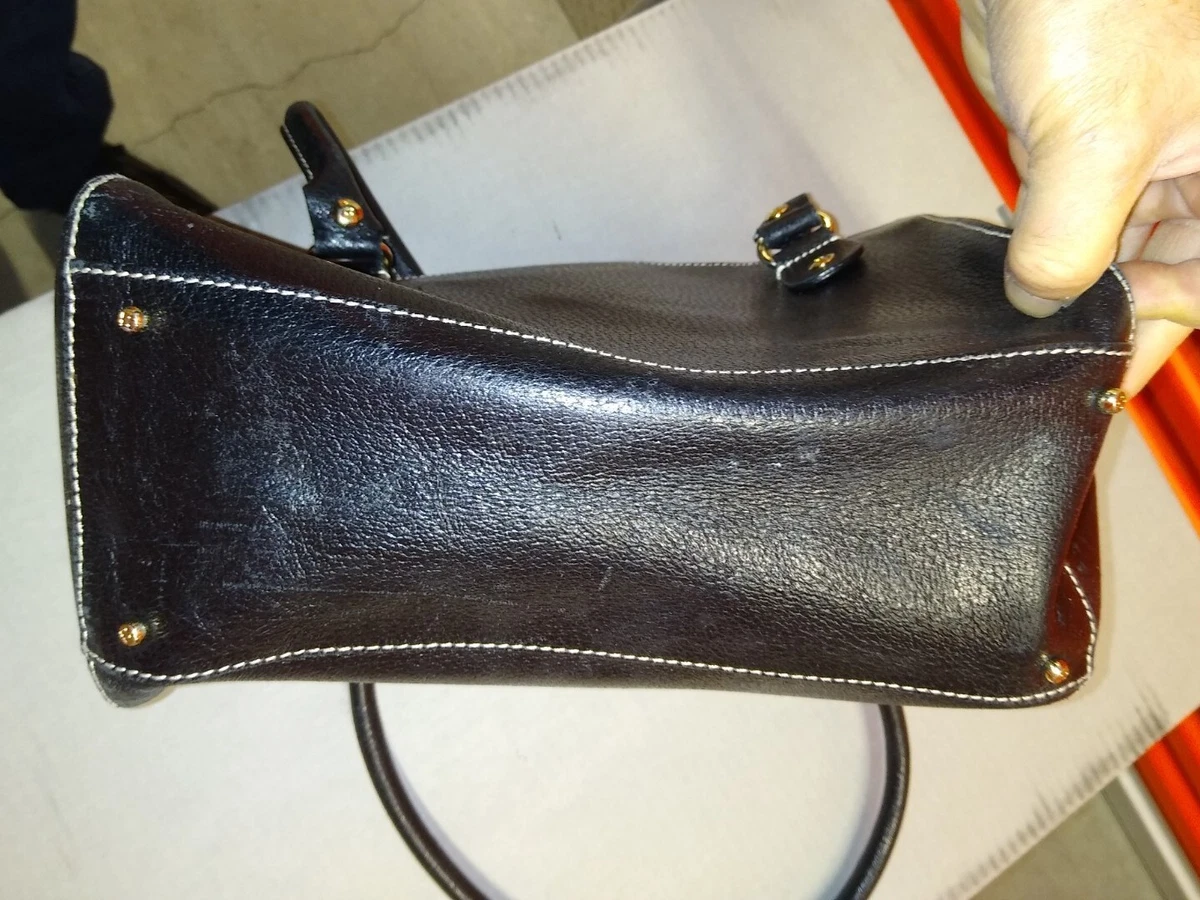 Kate spade black purse with white stitching sale
