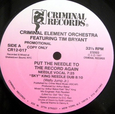 Criminal Element Orc - Put The Needle To The Record Again - U - Promo - G5628z
