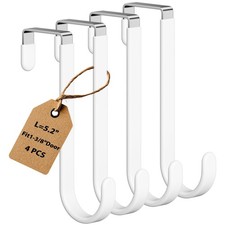 Optish 4 Pack Over The Door Hooks, Door Hanger Hook, Towel Hooks for Hanging,...