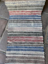 Vintage Hungarian Handloomed Rag Rug