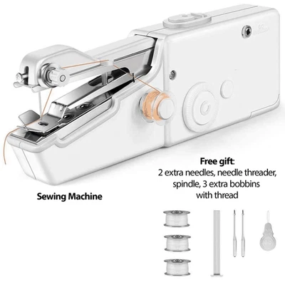 ASK GECKO Handheld Sewing Machine Portable Mini Cordless Stitch Tool For Fabric Clothing