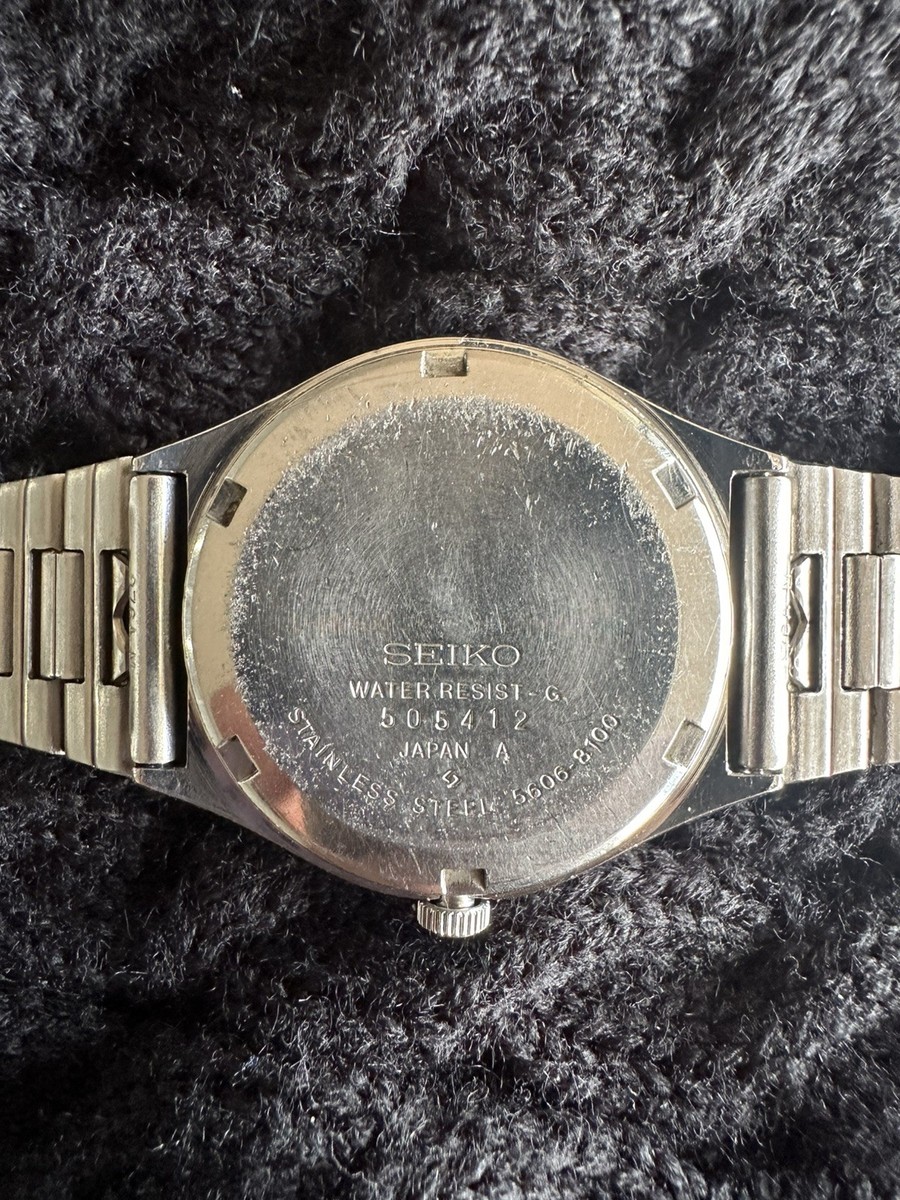 4 Excellent SEIKO LORD MATIC 5606-8100 Faceted Crystal Kanji JAPAN