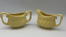 Metlox Poppytrail Yellow Sugar & Creamer Set MCM AS IS Good For Display