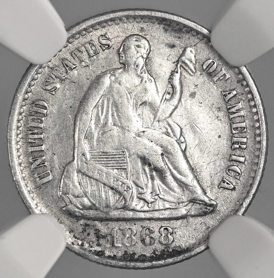 1868-S H10C LIBERTY SEATED HALF DIME NGC XF DETAILS "CLEANED" #8404749-034 - Image 2 of 4