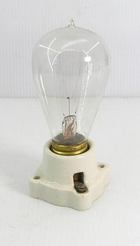 ANTIQUE EDISONLIGHT BULB IN PORCELAIN E26 E27 SCREW BASE SOCKET RECEPTACLE-3