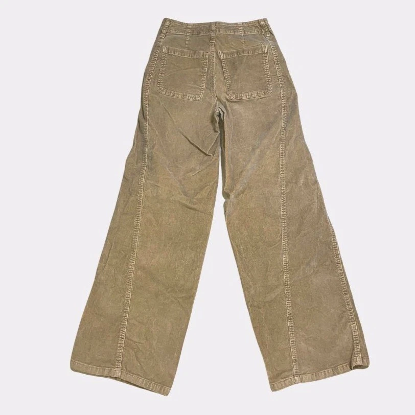 Tan/Beige High Waist Wide leg Corduroy pants - Image 3 of 4