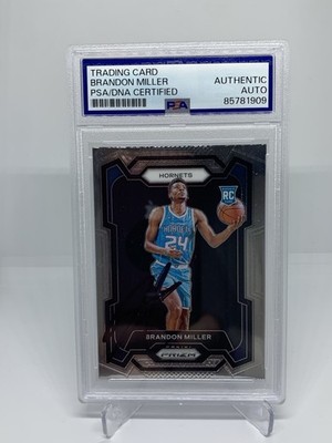 2023-24 Panini Prizm RC #152 Brandon Miller Signed Autographed Card PSA SLAB