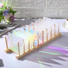 16 Sheets Iridescent Stained Glass Sheets Variety Pack 4 x 6 Inch Acrylic Cat...