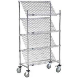 Nexel Slant Wire Shelving Suture Cart 4 Shelves 36''''W x 18''''L x 69''''H