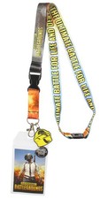 Playerunknown's Battleground PUBG Lanyard with ID Holder, Rubber Charm, and