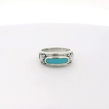 Sterling Silver Blue Inlay Band Ring - Size 5.5 C31024325 