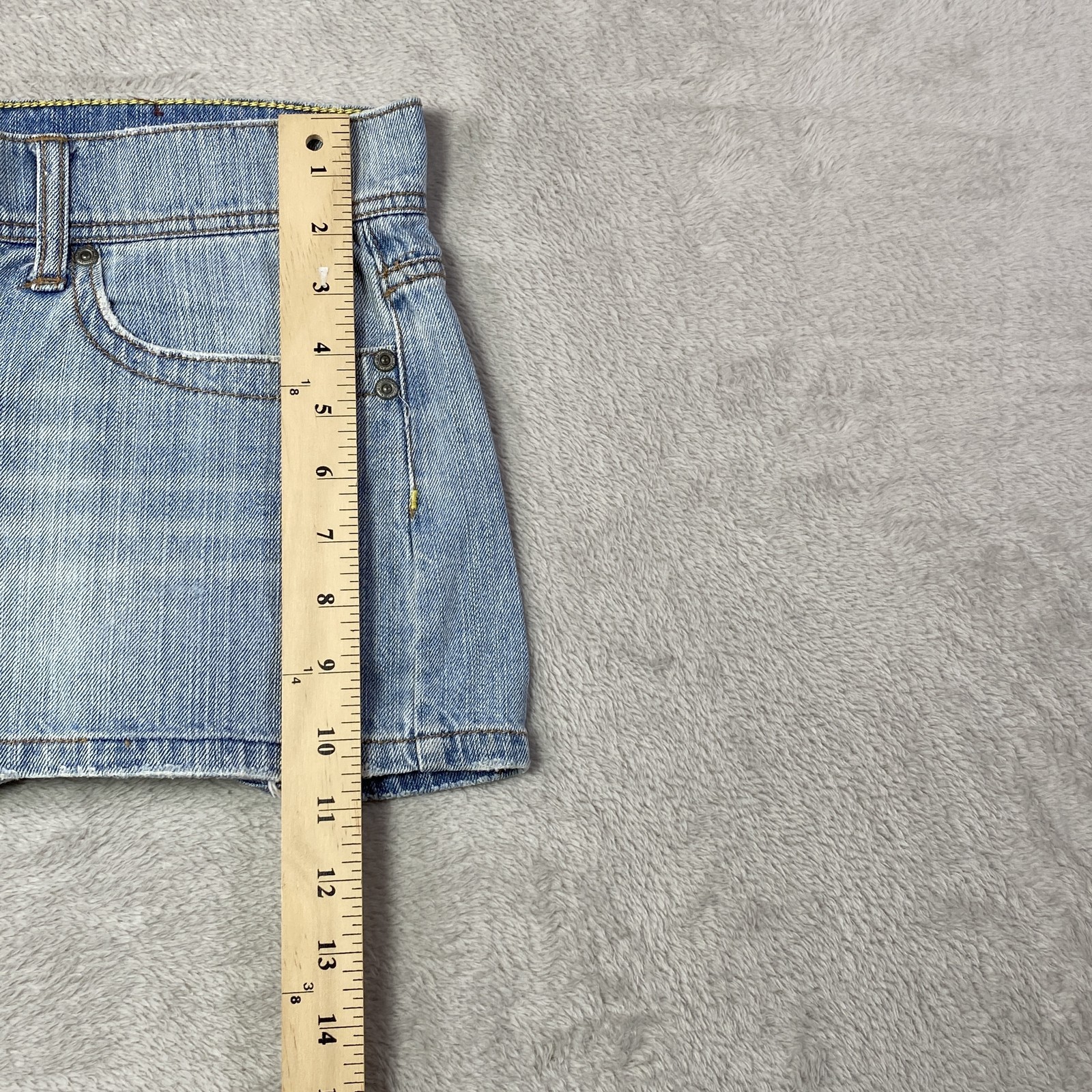 Bongo Denim Shorts Womens 7 Distressed Cutoff High Rise Button Fly Vintage Style