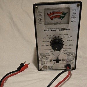 Professional Battery Tester Light Medium Heavy Drain Size K Voltage Meter