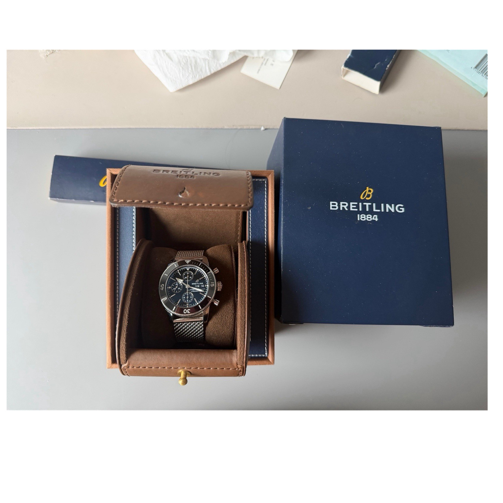 Breitling Superocean Heritage II Automatic Chronograph Watch with Box & Papers