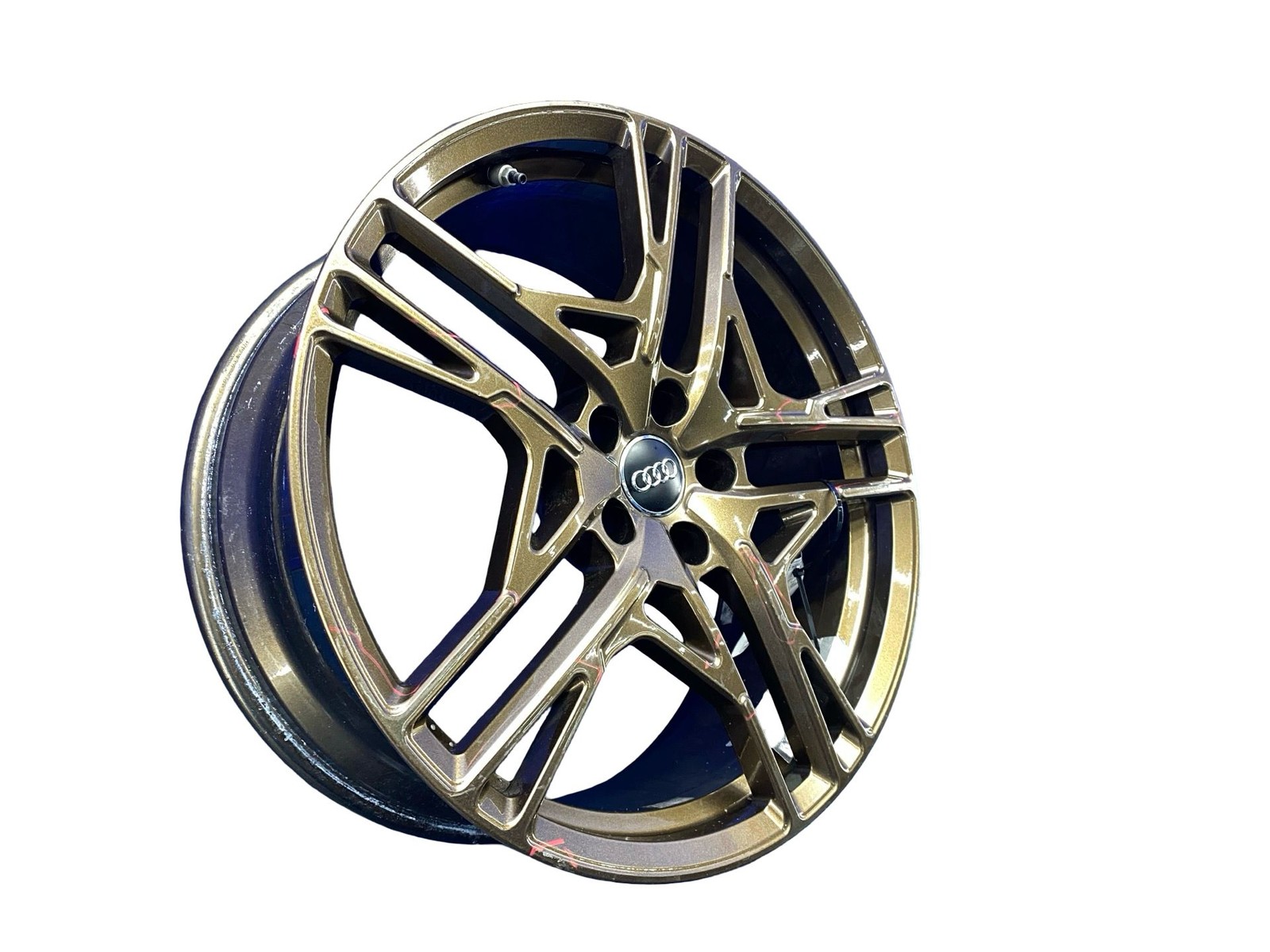 2020 Audi R8 20X8.5 5 Split Spoke Wheel Rim Bronze *SMALL BEND*