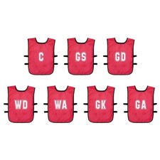 (Pack of 7) Mesh Netball Training Bibs (Youths, Adult) Youths Red Youths Red