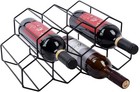 Urban Deco Small Wine Rack 9 Bottle Holder - No Need Assembly Modern Metal Wire