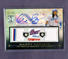 2010 TOPPS TRIBUTE LAUNDRY TAG TRIPLE JERSEY PATCH AUTO MANNY RAMIREZ SSP #/99