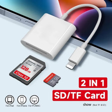Lightning to SD Card Reader Adapter Camera Memory Card Reader for iPhone iPad