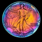 American Silver Eagle 1 Oz 1988 Monster Rainbow Toning Uncirculated $1