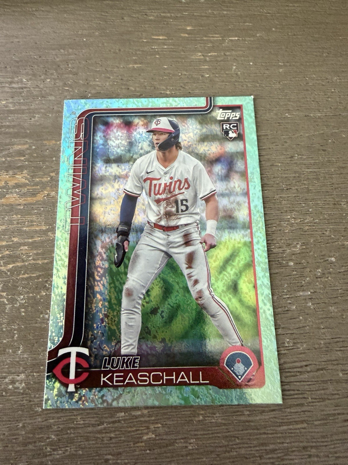 2025 Topps Update Series Luke Keaschall (RC) #US16 Aqua Holo Foil Twins SP