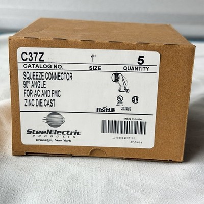 Steel Electectric 90° 1'' Angle Connector for Flex AC and FMC Cable Zinc Die Cast