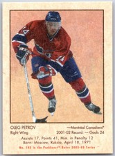 2002-03 Parkhurst Retro Oleg Petrov Mini Parallel Montreal Canadiens #143