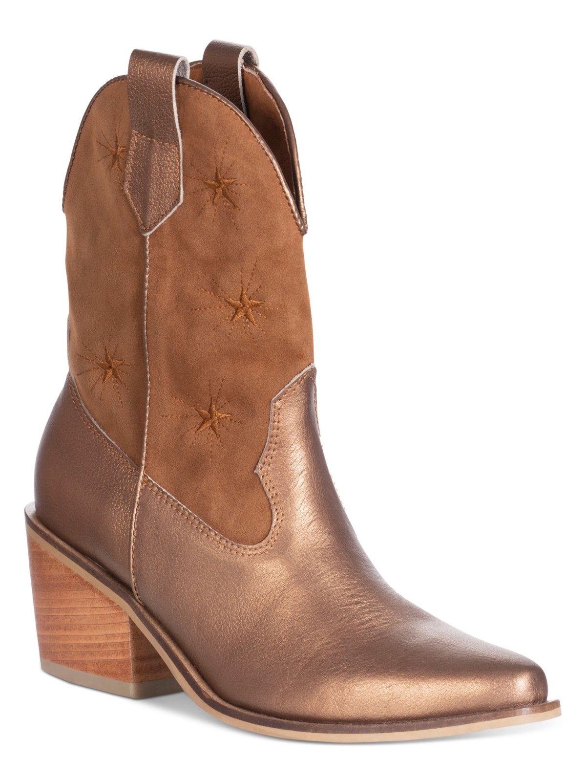 SILVIA COBOS Женские золотые ботинки с застежкой на пуговицы Galaxy Stars Almond Western Boot 6.5