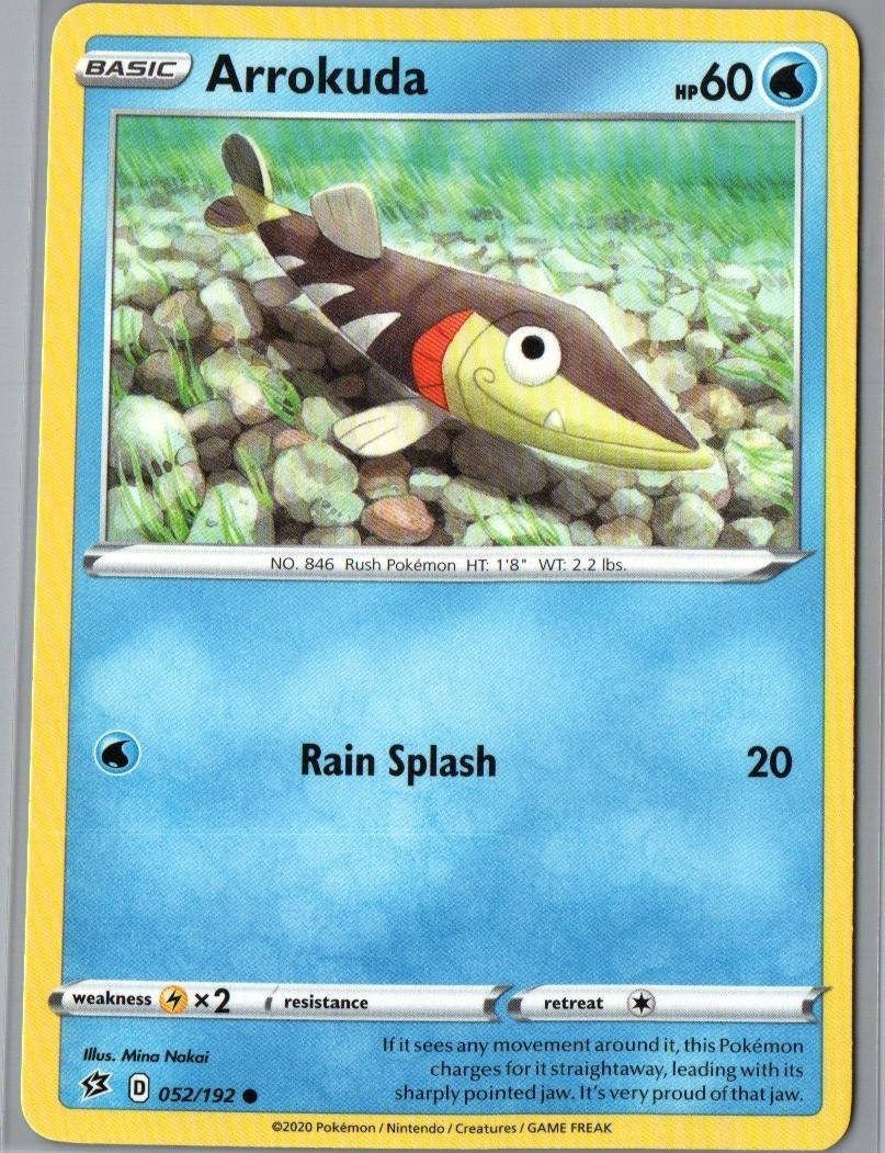 Arrokuda 052/192 Common Rebel Clash Pokemon Near Mint