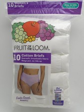 10pr Ladies White size 9 Panty Briefs Underwear 100 Cotton Fruit of the Loom