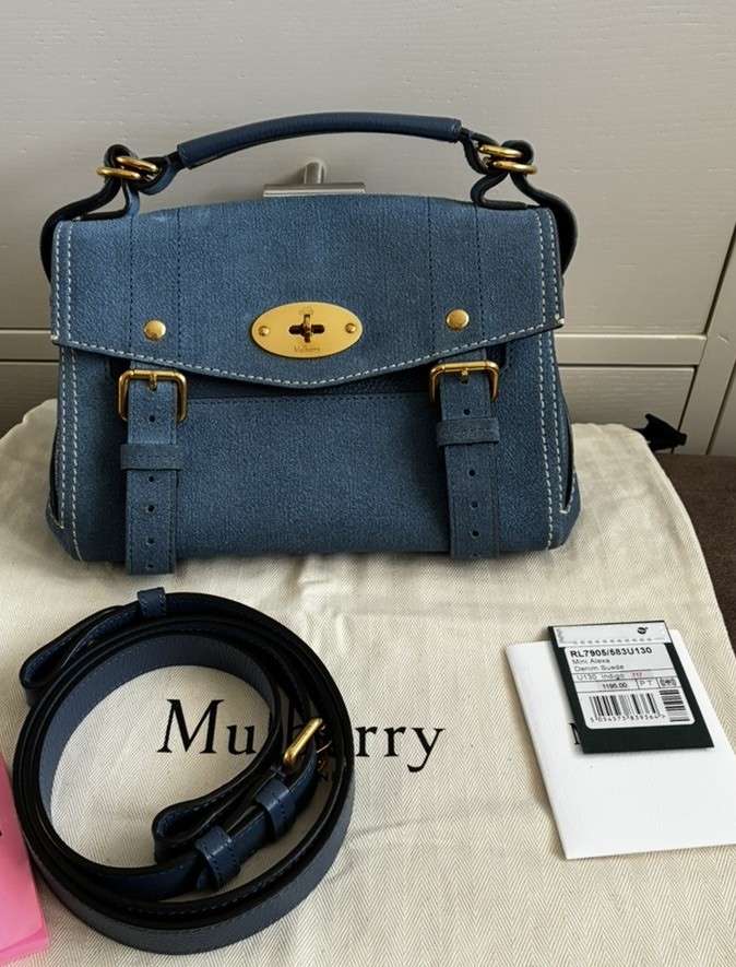 Mulberry Mini Alexa Suede Denim