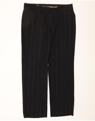 ESCADA Damen Straight Chino Hose EU 44 XL W36 L35 Schwarz Nadelstreifen DW06