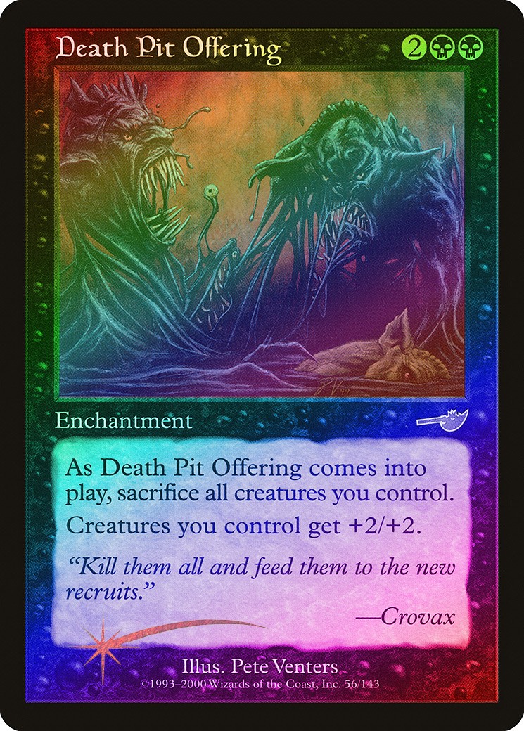 Death Pit Offering FOIL Nemesis NM Black Rare MAGIC GATHERING CARD ABUGames
