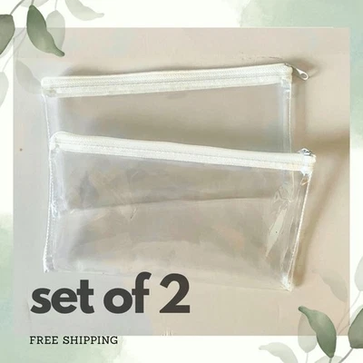 Clear Exam großes durchsichtiges transparentes Federmäppchen 2er Set Reiseetui