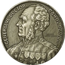 [#713637] Romania, Medal, Général Docteur Davila, Epreuve d Auteur, Medicine, 19
