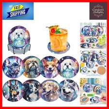 Diamond Painting Coasters Kit With Stand - 8 Pc Set - Fun Craft Activity