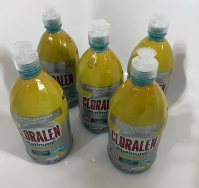 Cloralen Platinum 3-in-1 Power Liquid Bleach Gel Lemon Fresh 20 Fl Oz 5 PACK DBF