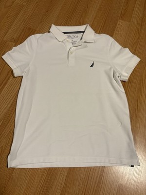 Men s Natuice Anchor Classic Fit Polo Shirt Size Medium Color White/ Blue