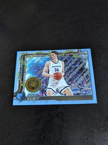 2025-26 Topps Holiday Basketball #H150 Zach Edey Lt. Blue Glitter SP