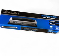SWINGLINE 2-3 HOLES 10 SHEET DESKTOP PUNCH PRECISION PRO - BLACK/SILVER 74037 