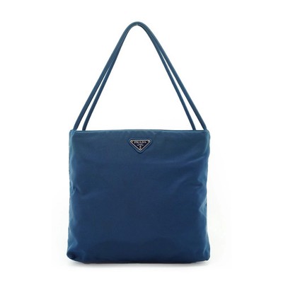 Prada Tasche Tote Schultertasche Canvas Nylon Blau Vintage