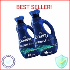 Downy Wrinkleguard Laundry Fabric Softener Liquid, Fresh Scent, Two 48oz Bottles