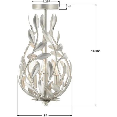 Crystorama 565-SA_CEILING Broche Semi-Flush Mount Antique Silver - Picture 7 of 7