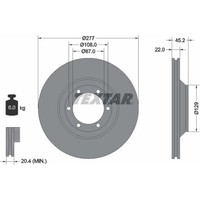 2X Textar 92149400 Bremsscheibe FüR Mitsubishi Hyundai Galloper JK 01